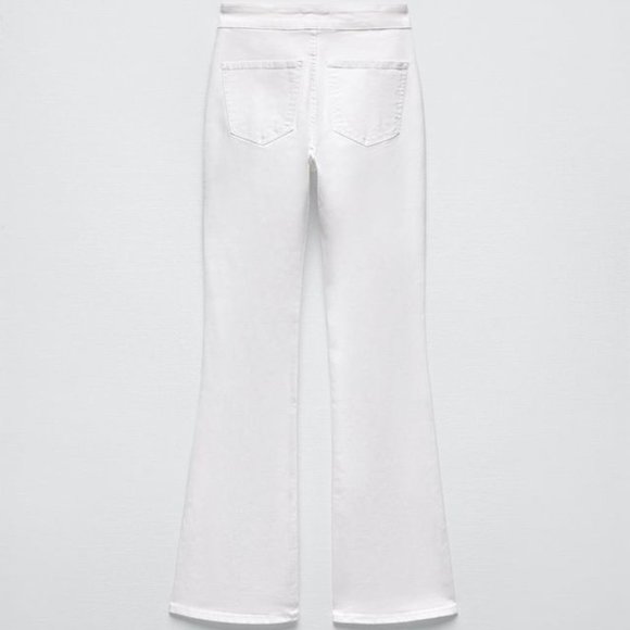 NWT ZARA Flared Skinny Jeggings White - Picture 1 of 5